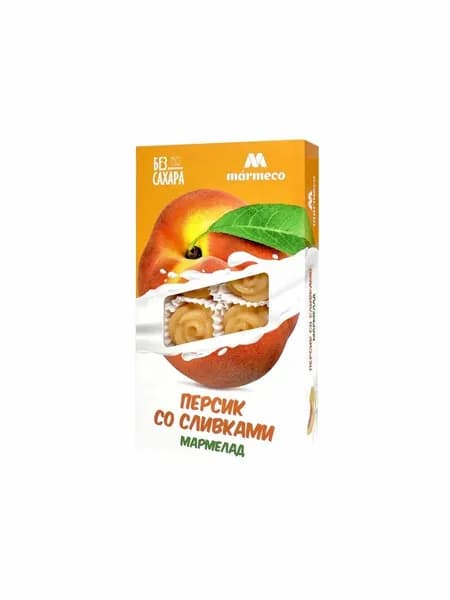 Мармелад Персик со сливками , без сахара, 180гр