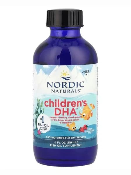 ДГК для детей от 1 до 6 лет, со вкусом клубники, 530 мг, 119 мл, Nordic Naturals, Children's DHA, США