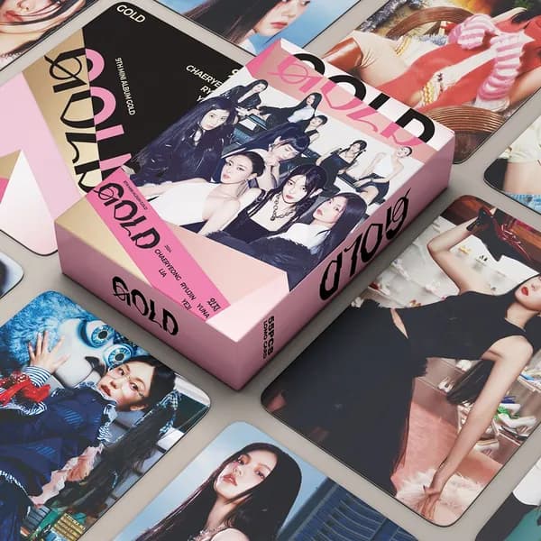 Карточки ITZY LOMO 55 шт. Мини-фотокарточки 9-го альбома K-POP GOLD 2024 WorldTour, коллекционный постер для фанатов