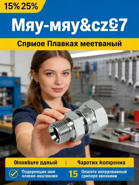 GEALFIS Переходник 3/8 для автосервиса: вращающаяся гайка, оцинкованная сталь. Фитинг для гидравлики рулевого управления, давление до 350 бар