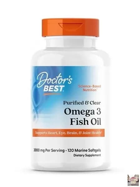 Рыбий жир, омега 3 1000мг, Omega 3, Doctor's Best, 120 капсул