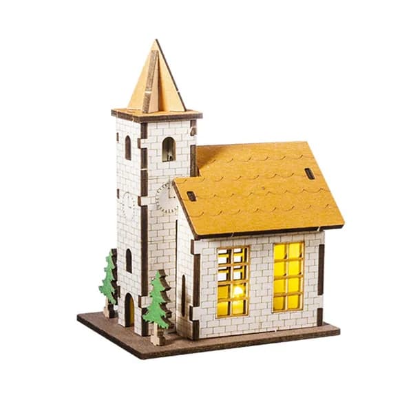 Крошечное здание макета дома с легким орнаментом 9.4cmx7.1cmx12.5cm