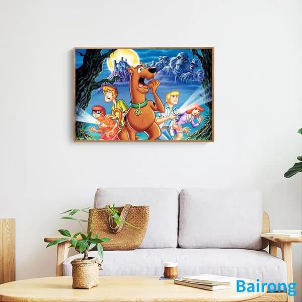 Диамантная картина Скуби-Ду 40 30 см, 5D, с резиновыми стразами