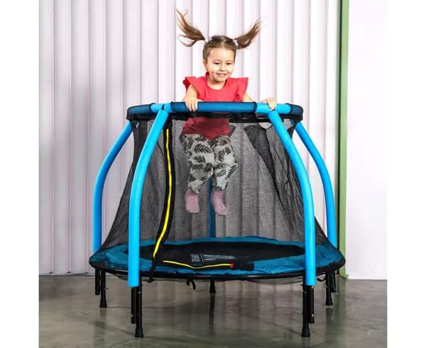 Батут каркасный DFC JUMP KIDS 48" синий, детский, с внутренней защитной сеткой, уличный, для дома, дачи, детский манеж