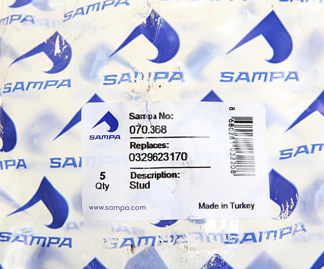 Шпилька колеса для БПВ арт 070368 SAMPA