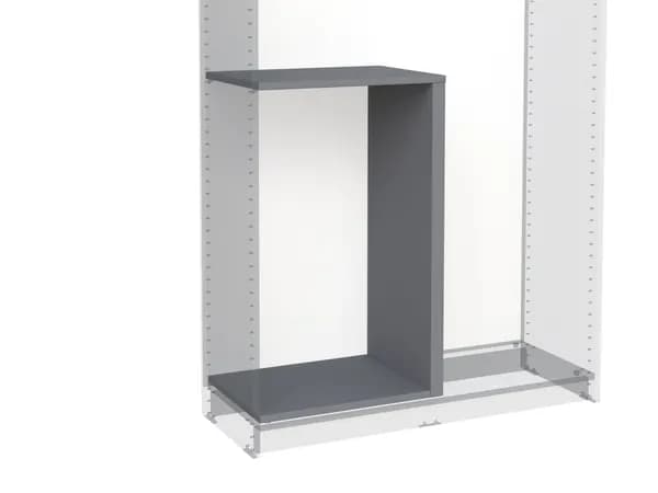 Разделительная секция для шкафа МАКС, 75-100х36 см, серая