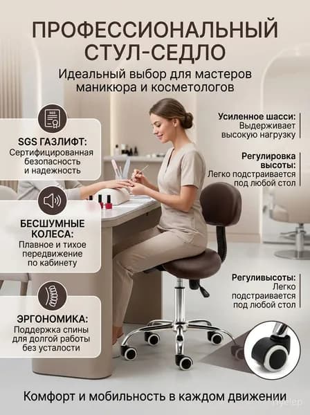 Ортопедический стул, Экокожа, коричневый