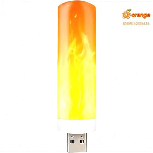 Светодиодная лампа-свеча с питанием от USB, ночник с эффектом мерцания пламени,1,Теплый свет 1500К