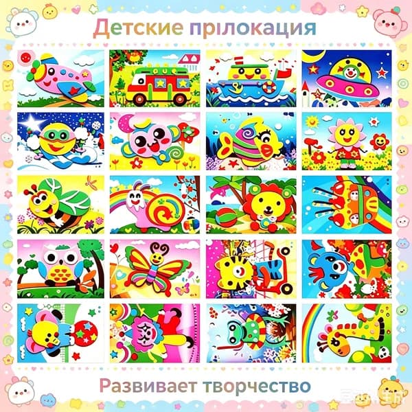 Набор для скрапбукинга: яркий микс аппликаций
