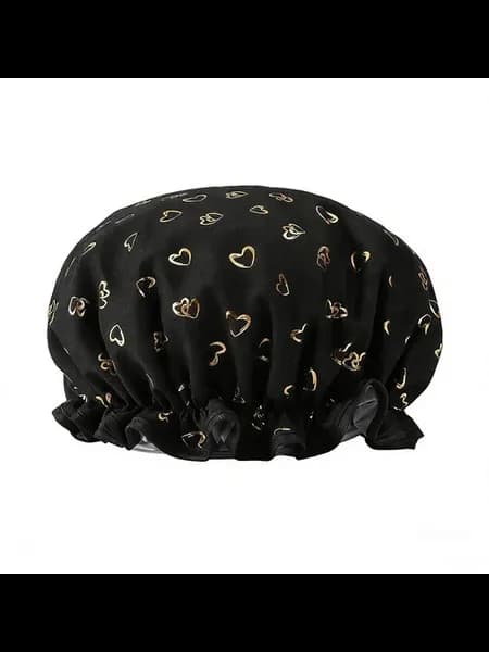 Шапочка для душа с золотым принтом, двойной слой, PEVA