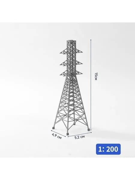 Высоковольтная электрическая вышка Модель 1:100 1:200 Мини-материал ABS для образовательной сцены в железнодорожной песочнице