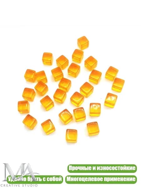 Акриловые кубики для настольных игр, 200 шт., Оранжевый