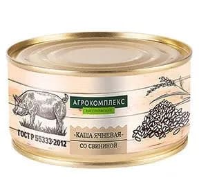 Каша ячневая со свининой Агрокомплекс 975гр (3шт по 325 гр)