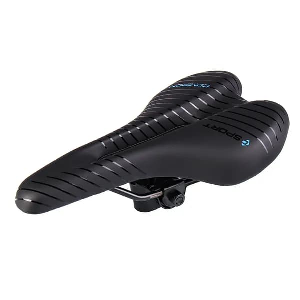 Седло велосипедное MTB COMIRON POGACAR N846 280X160, полиуретан, чёрный, синий