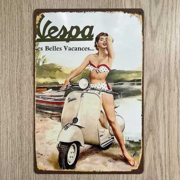 Табличка металлическая интерьерная Pin-Up Девушка Пинап