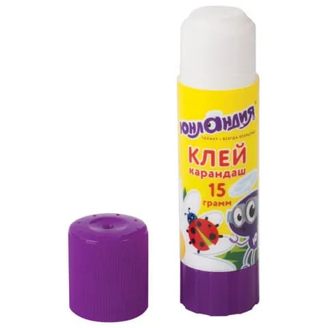 Клей-карандаш ЮНЛАНДИЯ "Юнландик и Божья коровка", 15 г, улучшенный, 227611