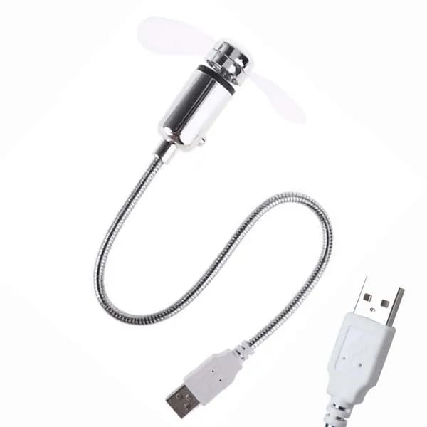 USB-вентилятор для ноутбука с гибкой ножкой и мягкими лопастями
