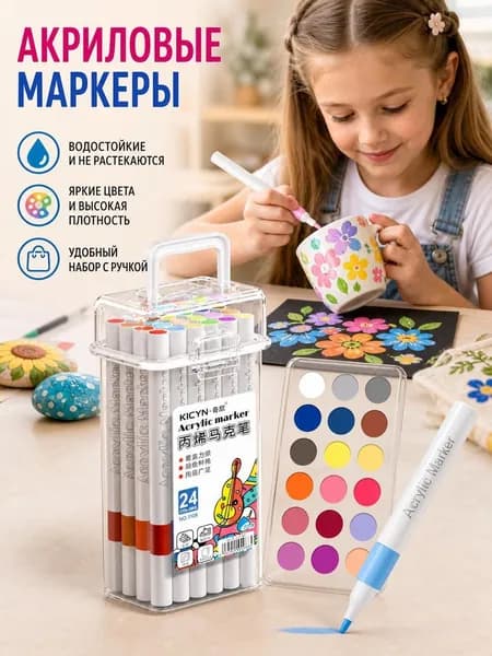 Набор маркеров Акварельный, 24 шт.для скетчинга