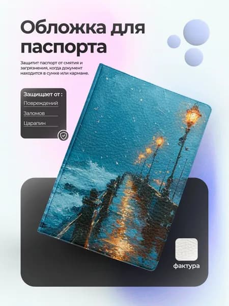 Обложка на паспорт картина пейзаж Санкт-Петербург