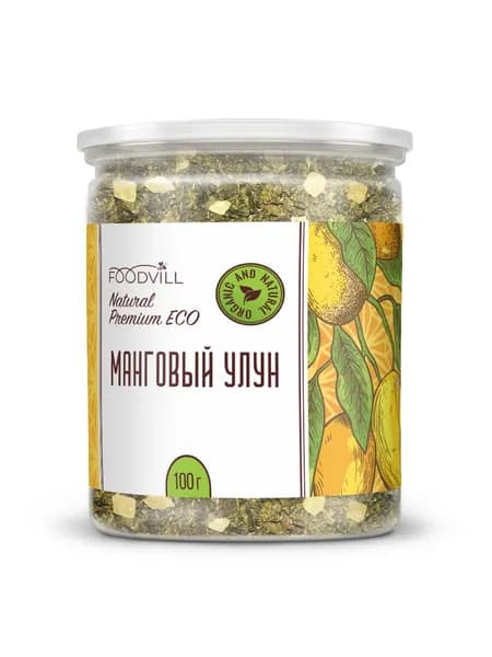 Чай зеленый листовой манговый улун (Mango oolong) 100 г, чай китайский молочный улун с кусочками манго, FOODVILL