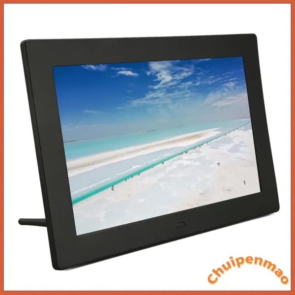 10 Inch Digital Photo Frame, Высококачественный IPS экран, для домашнего использования и подарков Черный американский стандарт