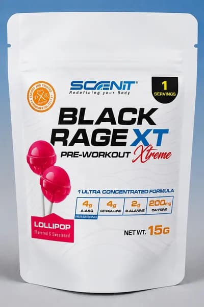Предтренировочный комплекс, предтрен,Scenit Nutrition Black Rage 15гр. Вкус: Леденец, одна порция