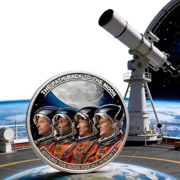 Памятная монета Артемида-2 с 3D-рельефом и серебряным покрытием
