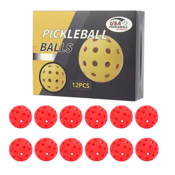 Мячи для пиклбола сертифицированные USA Pickleball, набор 12 штук, для открытых площадок