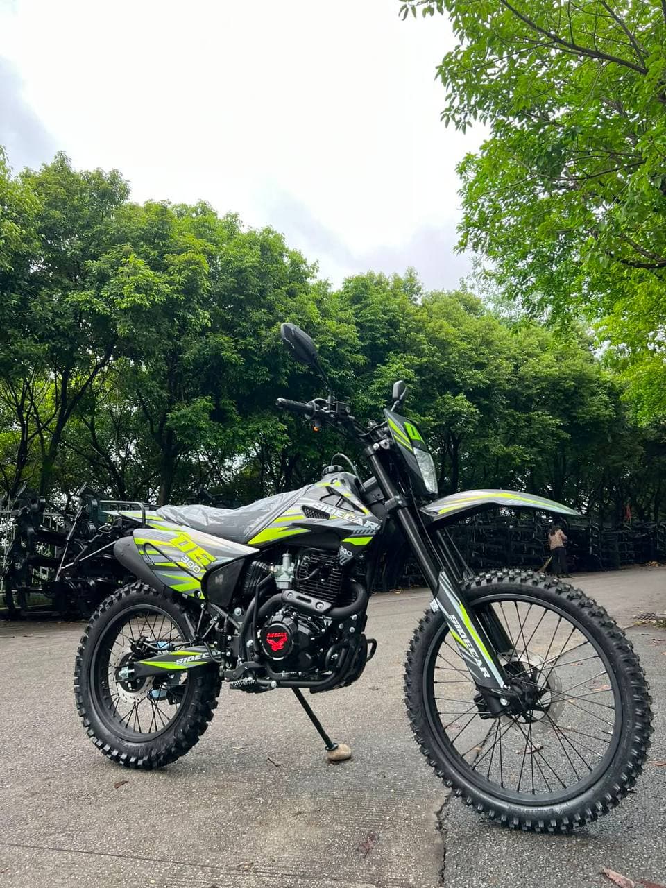 Мотоцикл Sidecar 06 воздушное охлаждение 175FMM механика 5 скоростей Эндуро Кросс зелёный