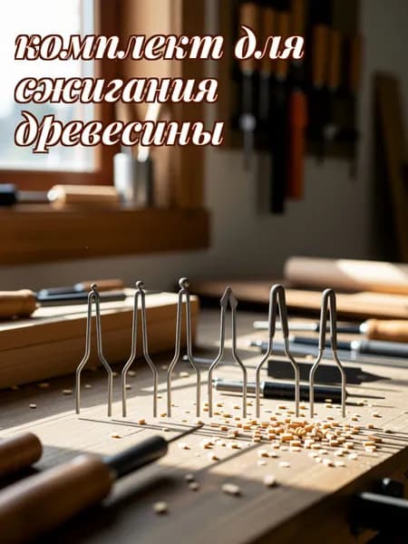 Серебристые металлические сменные наконечники для выжигательного инструмента для ручной выжига по дереву 1 наб
