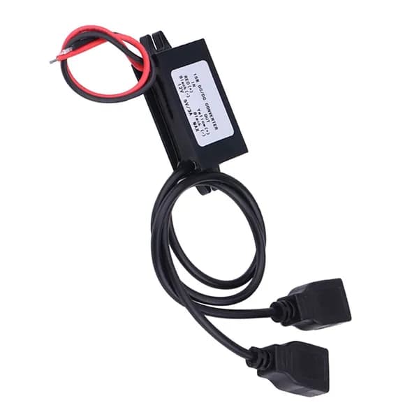 Модуль преобразователя DC-DC 12V-5V 3A, двойной USB-зарядный адаптер для автомобиля и мотоцикла