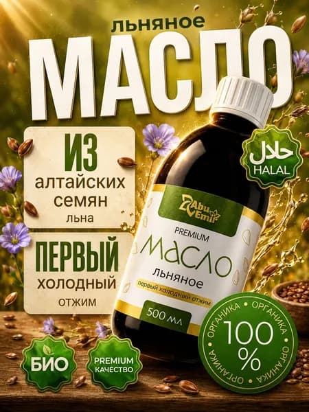 Натуральное льняное масло холодного отжима 500 мл