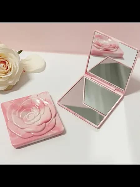 Двустороннее карманное зеркало YOVIP Light pink