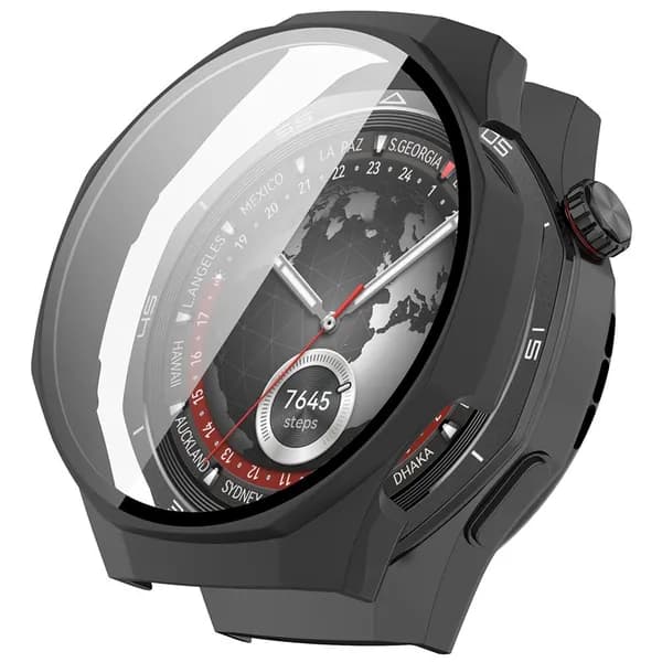 Чехол и пленка из закалённого стекла для Huawei Watch GT 5 Pro, 46 мм, матовый чёрный