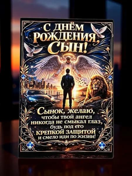 Открытка №3 "С Днем Рождения сынок" 10*15