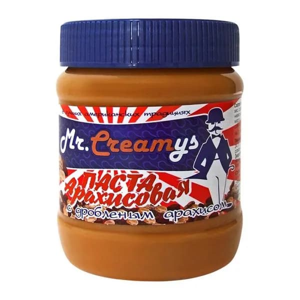 Паста Mr.Creamys арахисовая с дробленным арахисом 340г