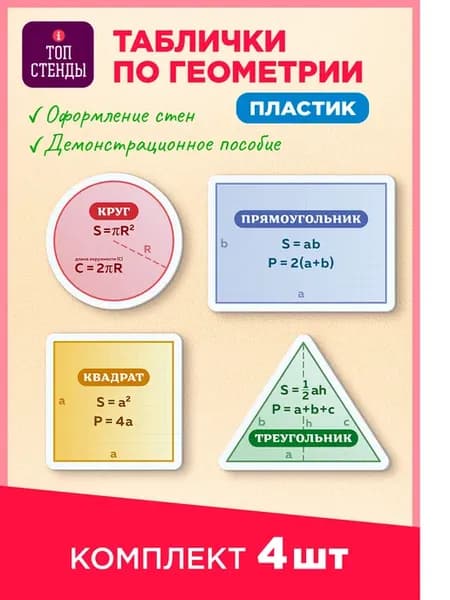 Таблички информационные в кабинет Геометрические фигуры