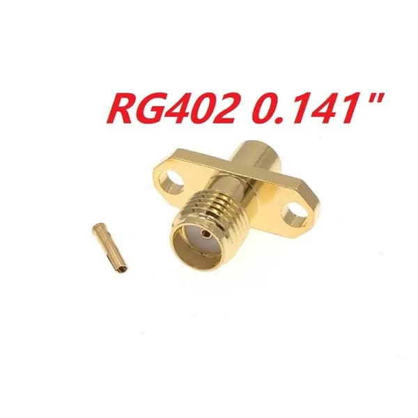 ВЧ-разъём SMA(female) под пайку RG-402 для установки на корпус на 2 винта 1 штука