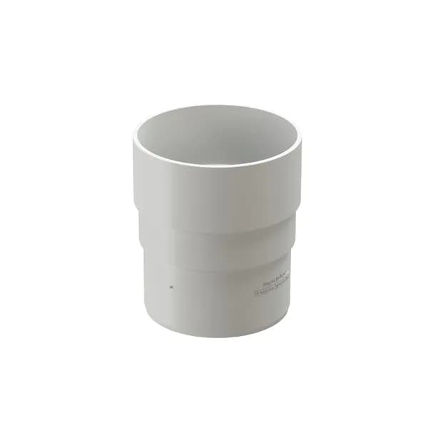 Муфта водосточной трубы Docke Premium, пломбир (RAL 9003) / Соединитель трубы водосточной Деке Премиум
