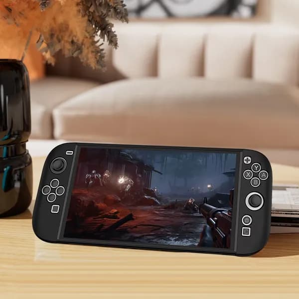 Чехол для Nintendo Switch 2, чёрный, с рельефным узором X, прочный