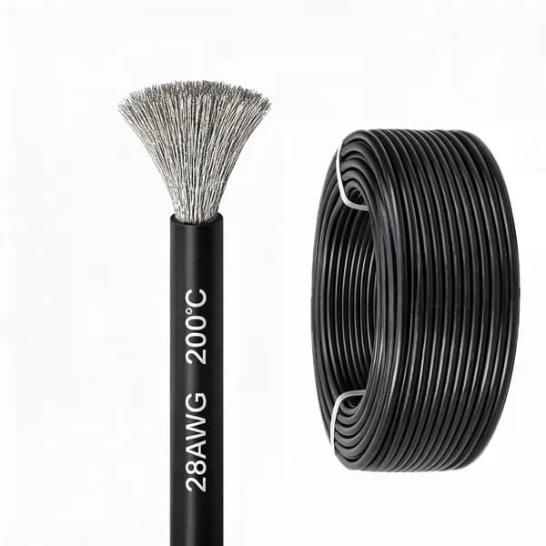 Силиконовый медный провод 28 AWG чёрный, 1 метр, для электросамокатов и электровелосипедов