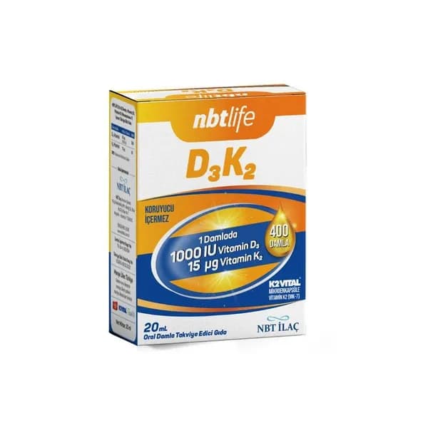 NBT Life D3K2 Витамин оральные капли, 20 мл