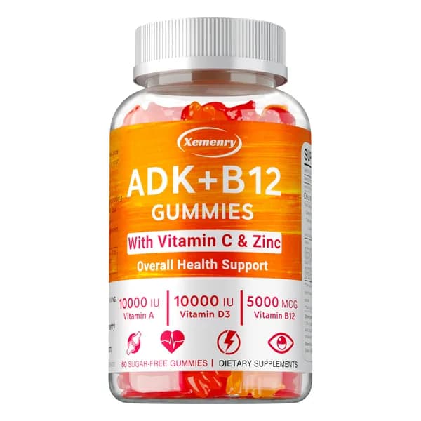 Жевательные конфеты Xemorevy ADK+B12 - содержат витамины ADK, D3, B12, витамин C и цинк - укрепляют кости и зубы, поддерживают здоровье сердца и мышц