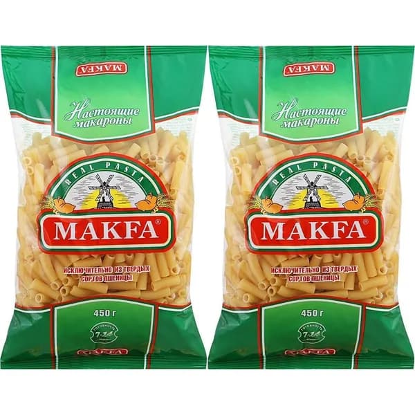 Макаронные изделия Makfa Рожки 450 г, набор: 2 штуки