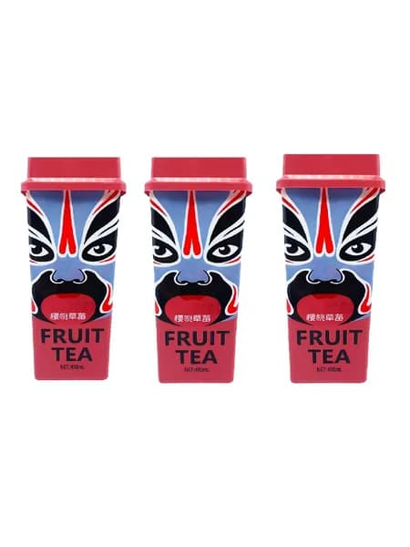 Напиток Zhenchun Fruit Tea Чай фруктовый Вишня и Клубника, 3 шт по 490 мл