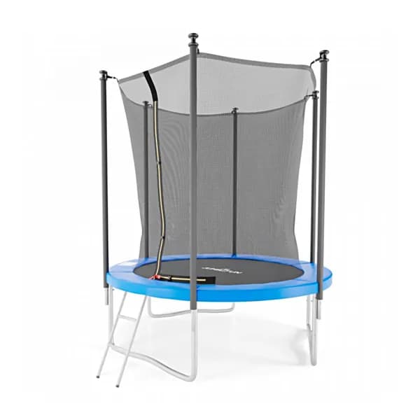 Батут с защитной сеткой и лестницей DFC JUMP4FUN 6 ft (диаметр 183 см) синий, каркасный, детский, уличный, для дома, дачи