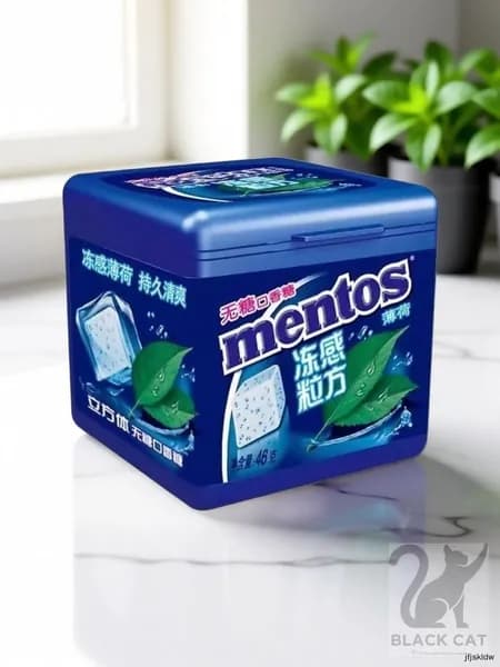 Mentos со вкусом мяты 46 грамм, 1 шт жевательная резинка кубиками без сахара