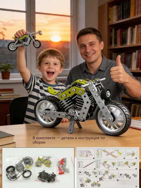Для взрослых Модель Мотоцикла Harley-Davidson , Металлический 3D Конструктор, Сложный Пазл из Нержавеющей Стали, Подарок Мужчине на День Рождения