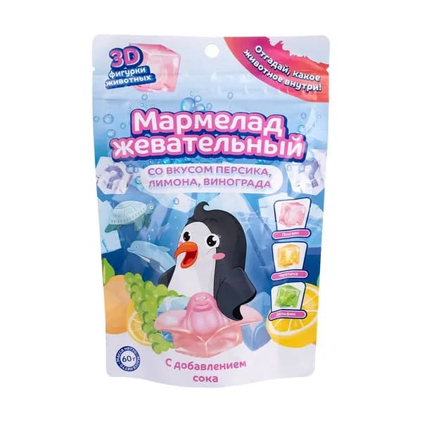 Жевательный мармелад с 3-D фигурками .60 гр