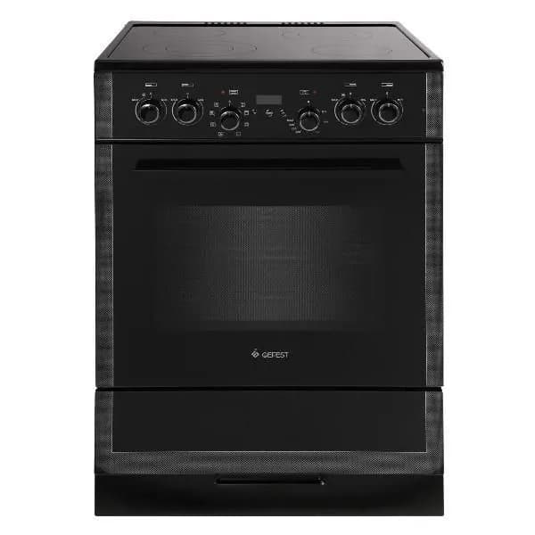 Электрическая плита Gefest ЭП Н Д 6560-03 С1ВS, 60 см, 4 конфорки, 55 л, стеклокерамика, конвекция, черный